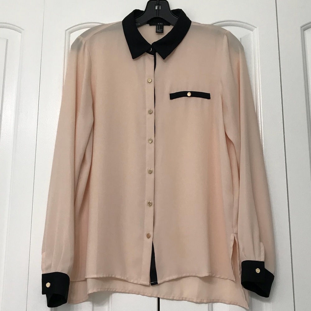 Neutral Color Long Sleeves Shirt